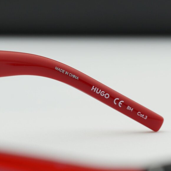 HUGO HG 1255/S 0C9A IR Oval Sunglasses - Red/Smoke